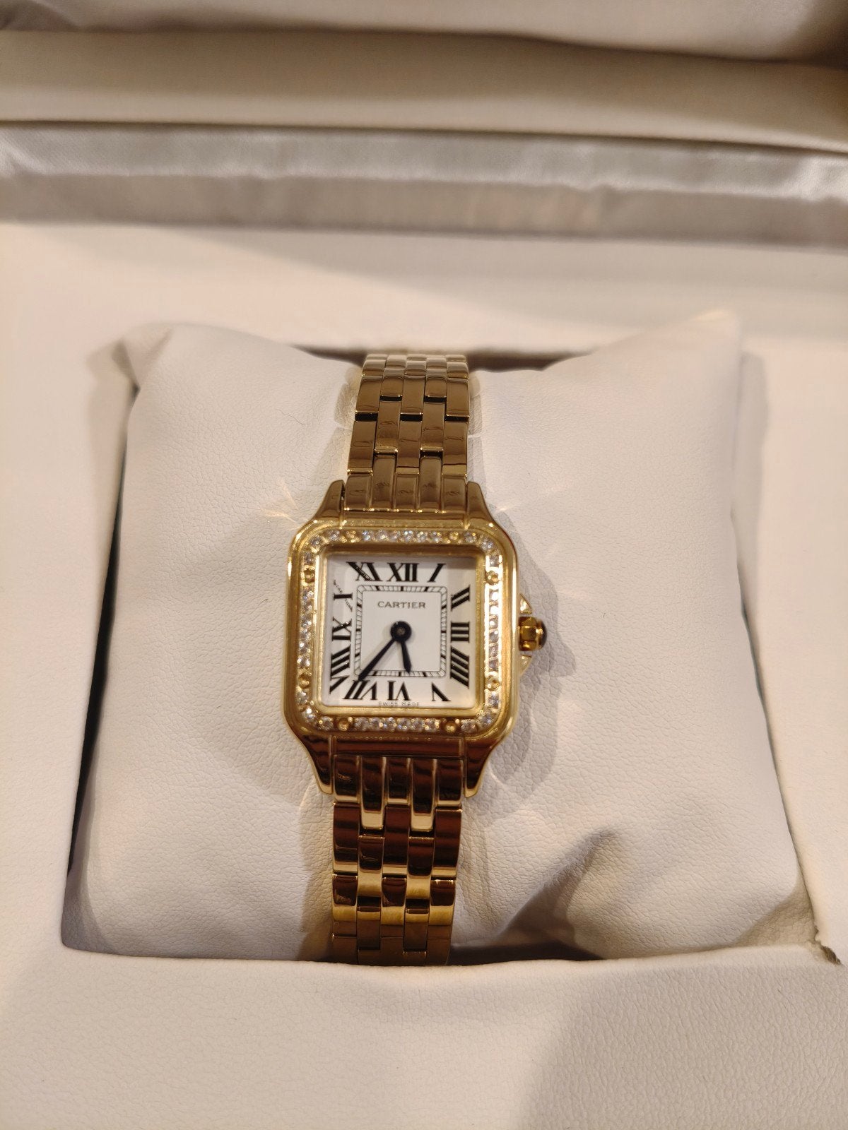 Cartier Panthère Horloge Goud met steentjes, Overige merken, Overige materialen, Polshorloge, Nieuw
