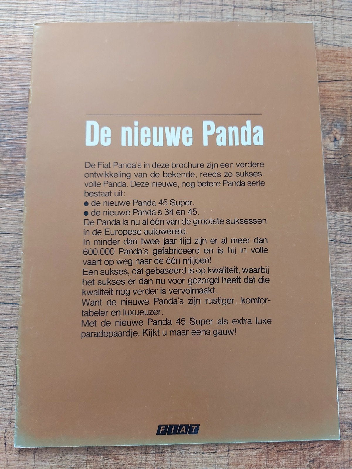 1983 Fiat Panda folder NL, Ophalen of Verzenden, Zo goed als nieuw, Overige merken