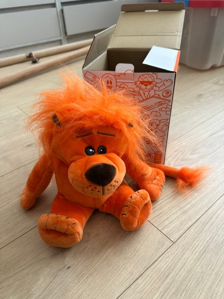 ING Oranje Leeuw Spaarpot Knuffel (in doos), Verzenden, Zo goed als nieuw, Kunststof, Dier