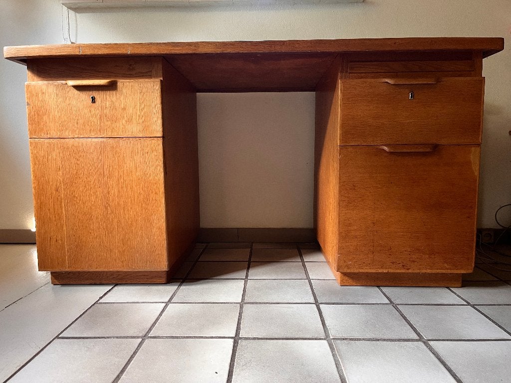 Bureau eiken vintage (Philips), Ophalen, Overige typen, Gebruikt, 150 cm