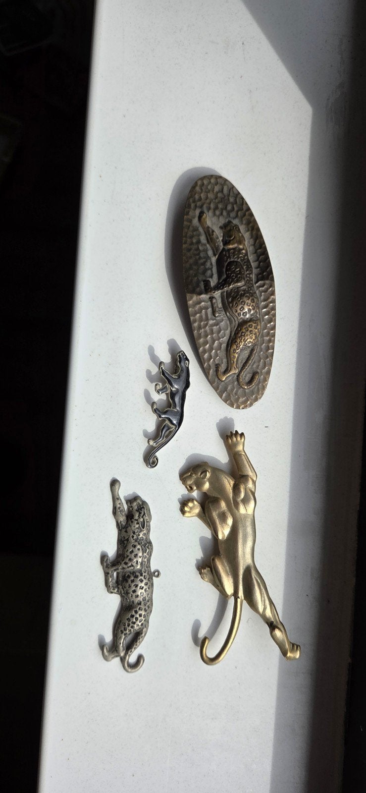 Set van 4 vintage panter/luipaard broches/spelden, Antiek en Kunst, Ophalen of Verzenden