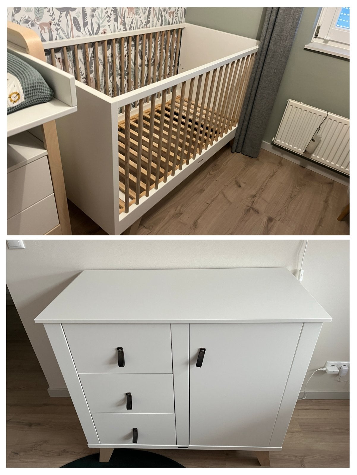 Kidsmill Lars/Fynn ledikant 70x140cm en commode incl barrier, Ophalen, Gebruikt, Kast, 50 tot 70 cm