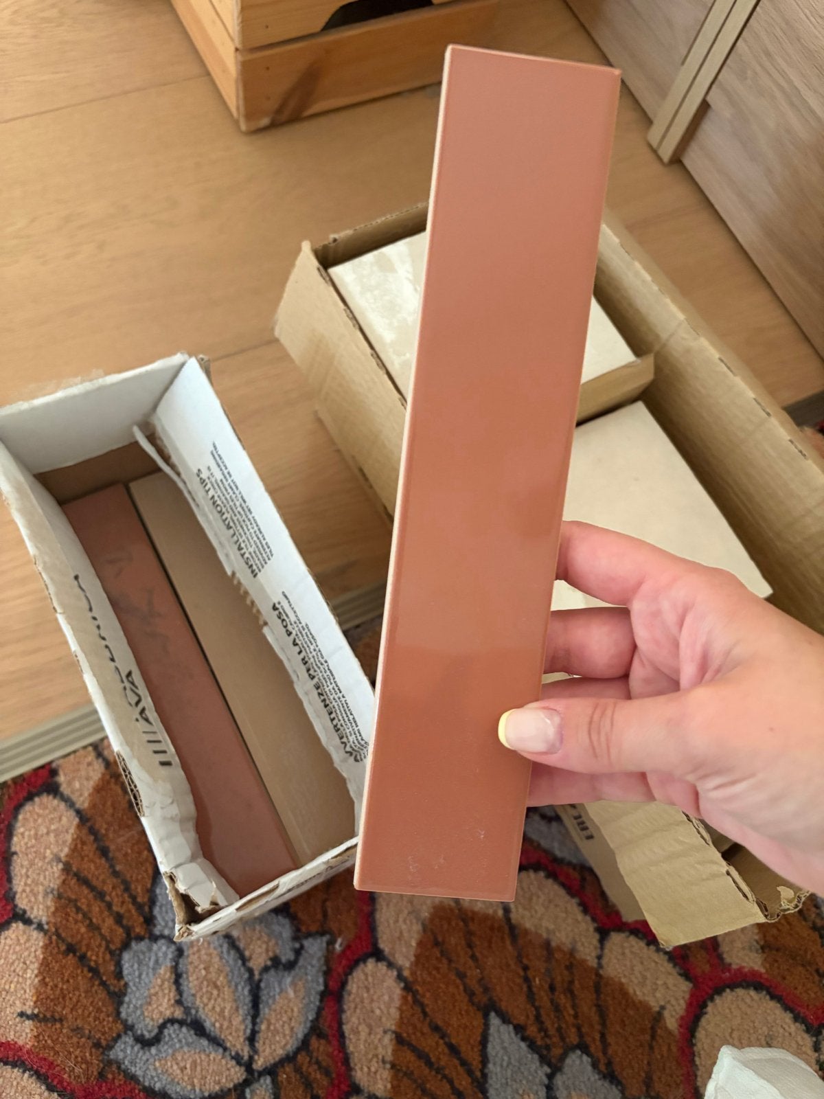 Terracotta en beige tegels - diverse maten, Doe-het-zelf en Verbouw, Tegels, Ophalen, Minder dan 20 cm, Zo goed als nieuw, 20 tot 40 cm