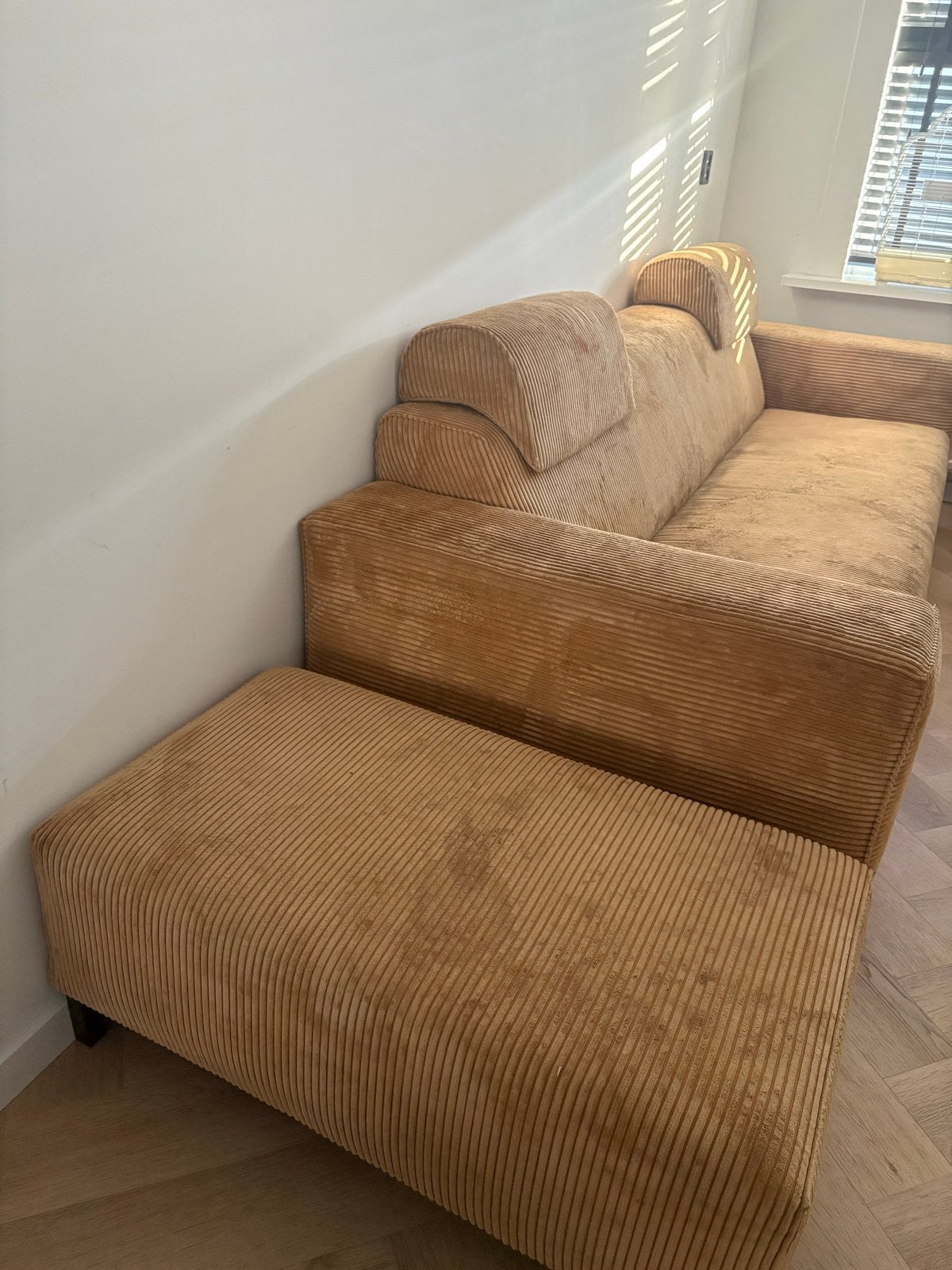 3 zits bank met hocker, Ophalen, Gebruikt, Driepersoons, 75 tot 100 cm