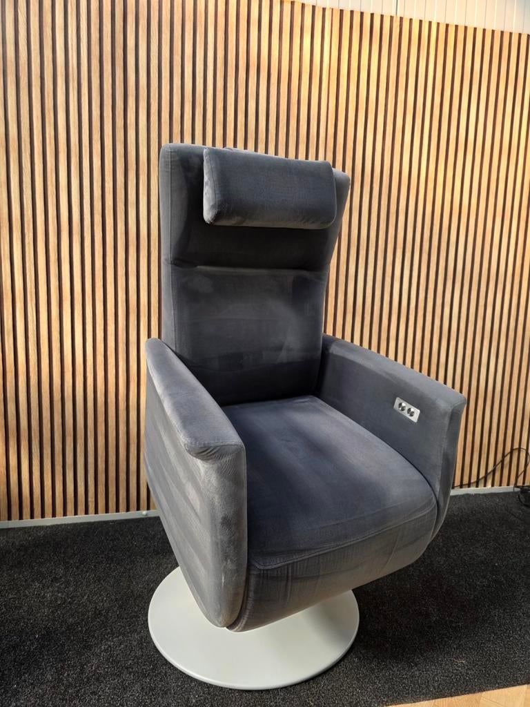 Prominent sta op relax fauteuil draai stoel suede lende tops, Ophalen of Verzenden, Minder dan 75 cm, 50 tot 75 cm