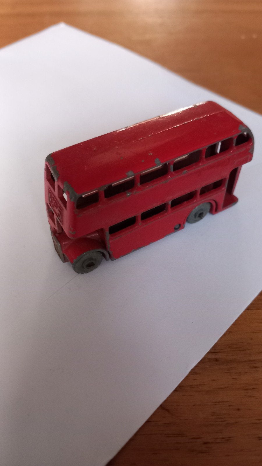 Vintage Lesney London Bus Rood diecast metal, Ophalen, Gebruikt, Bus of Vrachtwagen