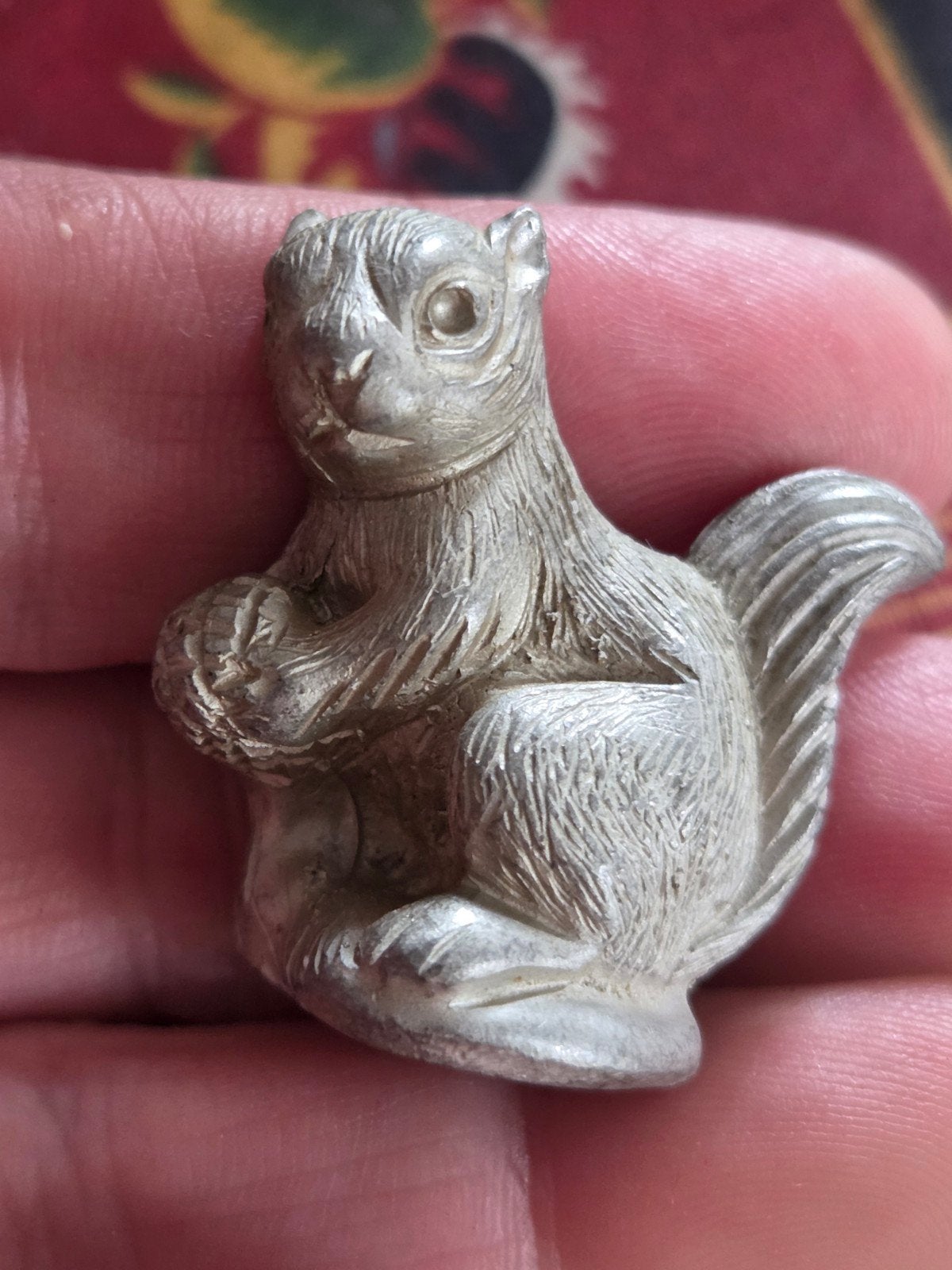 Schattig eekhoorn beeldje - metaal, Ophalen of Verzenden, Gebruikt, Dier
