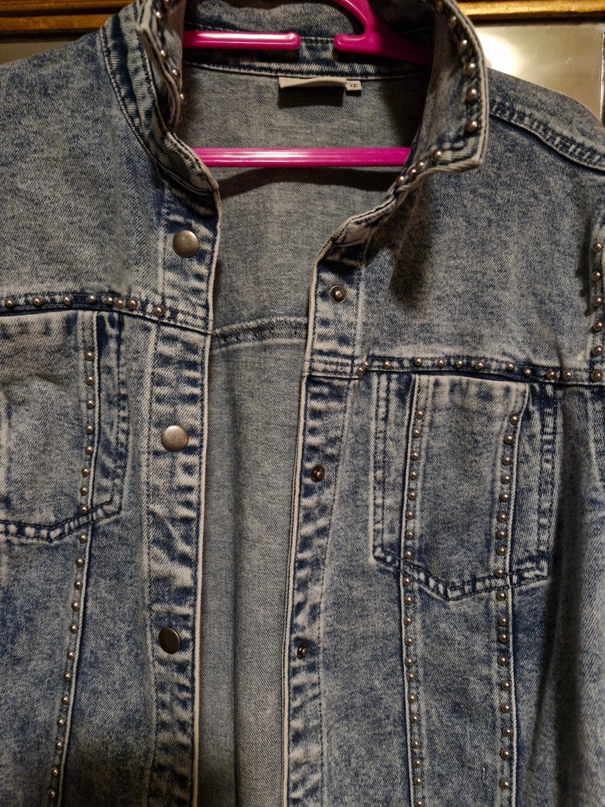 spijkerjack studs jeans jasje Kaffe mt xxl 46, Kleding | Dames, Ophalen of Verzenden, Zo goed als nieuw, Maat 46/48 (XL) of groter