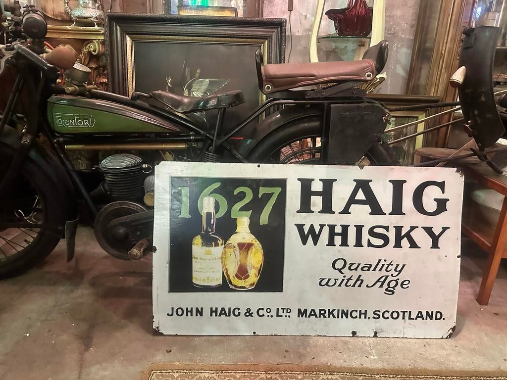 Uniek emaille bord Haig Whisky, Ophalen
