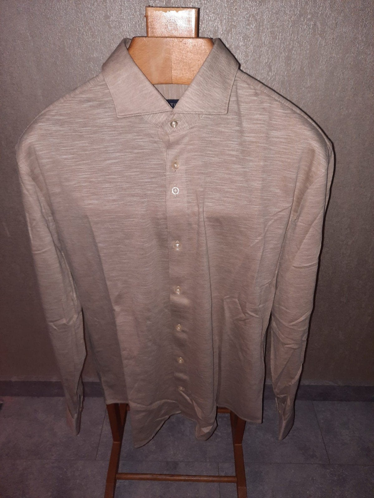 Gentiluomo beige overhemd maat 41 100% katoen Nieuw, Verzenden, Beige, Nieuw, Halswijdte 41/42 (L)