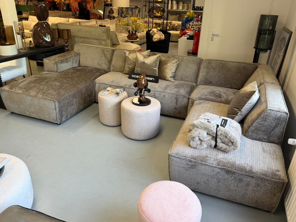 Luxe Velvet Teddy U-bank Richard 200x370x240cm NIEUW Uniek, Huis en Inrichting, Oosterbaan, Info@oosterbaanwonen.nl, Venus 31 8448CE Heerenveen
