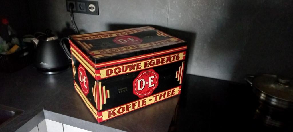 Prachtig Douwe Egberts koffie en thee winkelblik ., Antiek en Kunst, Ophalen