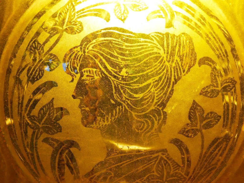 Art Nouveau Jugendstil hanglamp hangkandelaar lamp portret, Ophalen of Verzenden