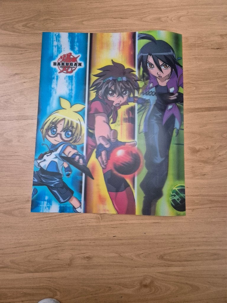 Bakugan Poster (Battle Brawlers) 3D/ Holografische, Rechthoekig Staand, Deurposter of groter, Ophalen of Verzenden, Zo goed als nieuw