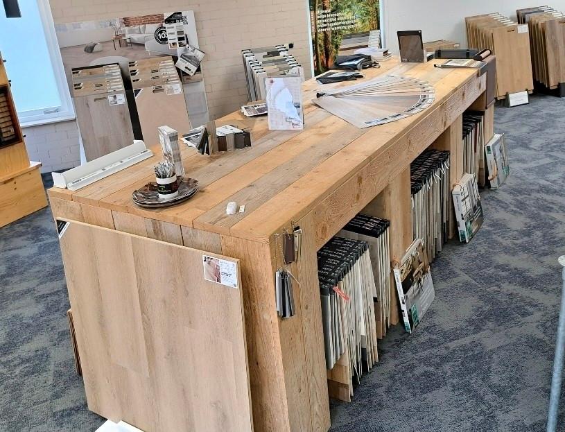 Grote staan tafel van Stijgerhout, Ophalen of Verzenden, Rechthoekig, 200 cm of meer, 50 tot 100 cm
