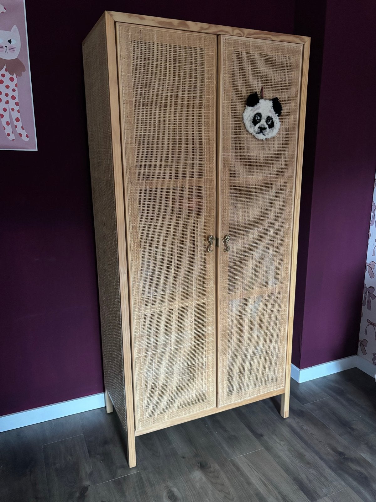 Rotan kledingkast met planken - Zo goed als nieuw, Huis en Inrichting, Kasten | Kledingkasten, Ophalen, 50 tot 100 cm, Zo goed als nieuw
