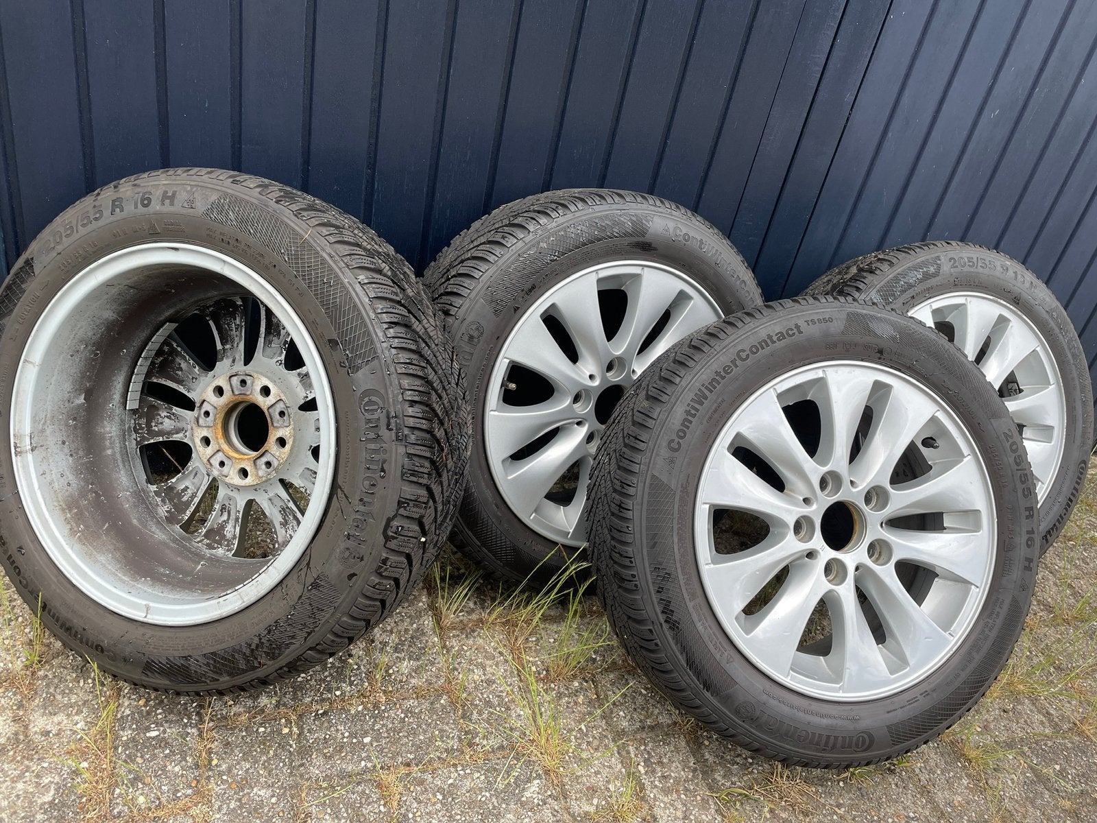 Originele BMW alu-velgen met winterbanden Continental, Auto-onderdelen, Banden en Velgen, Banden en Velgen, Winterbanden, 16 inch