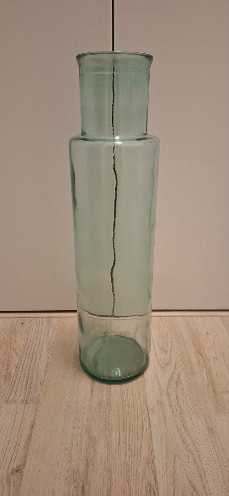 Grote glazen vaas/fles - Groen getint, Antiek en Kunst, Ophalen
