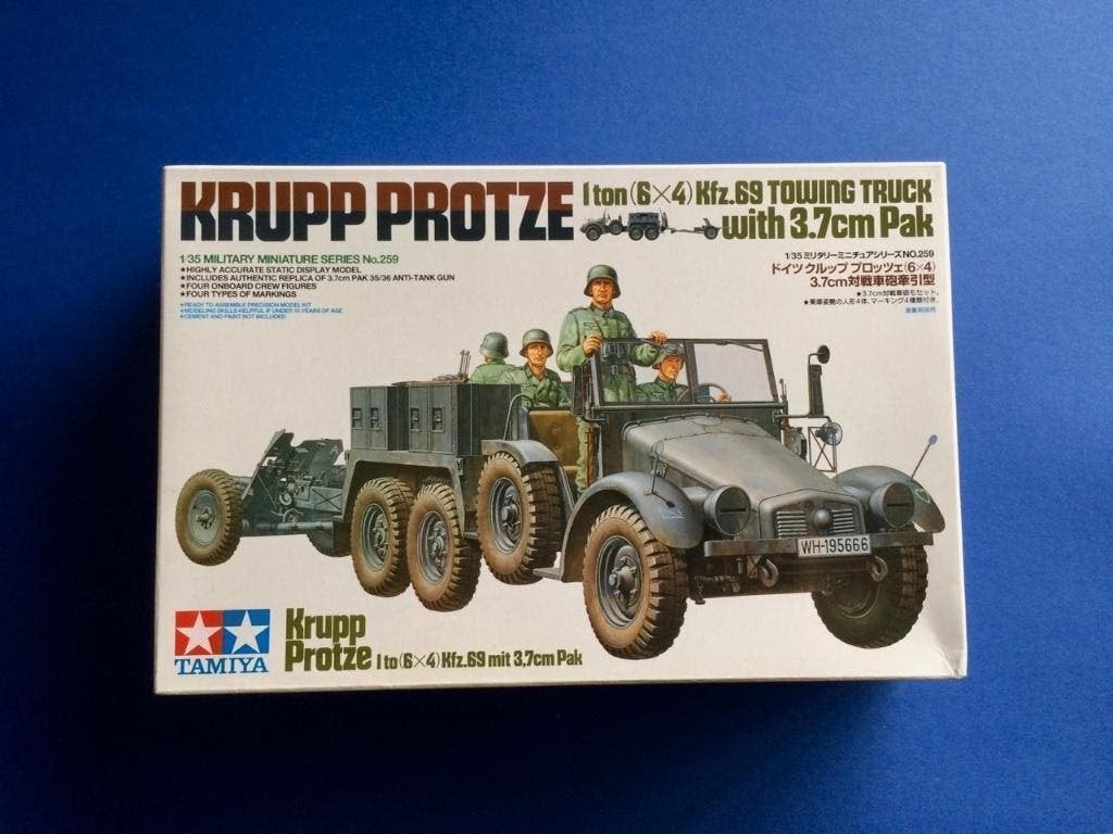 Tamiya	35259	Krupp Protze Kfz.69 w. 3.7cm Pak 1/35, Ophalen of Verzenden, Nieuw, 1:32 tot 1:50, Italeri