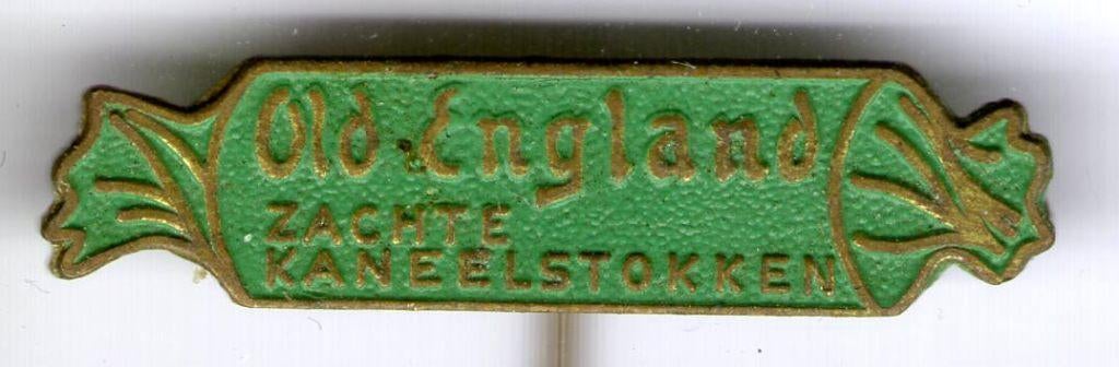 Old England zachte kaneelstokken groen/koper speldje( W_525a, Verzenden, Zo goed als nieuw, Merk, Speldje of Pin