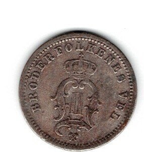 23-1717 Noorwegen 10 ore 1878, Verzenden, Overige landen, Losse munt, Zilver