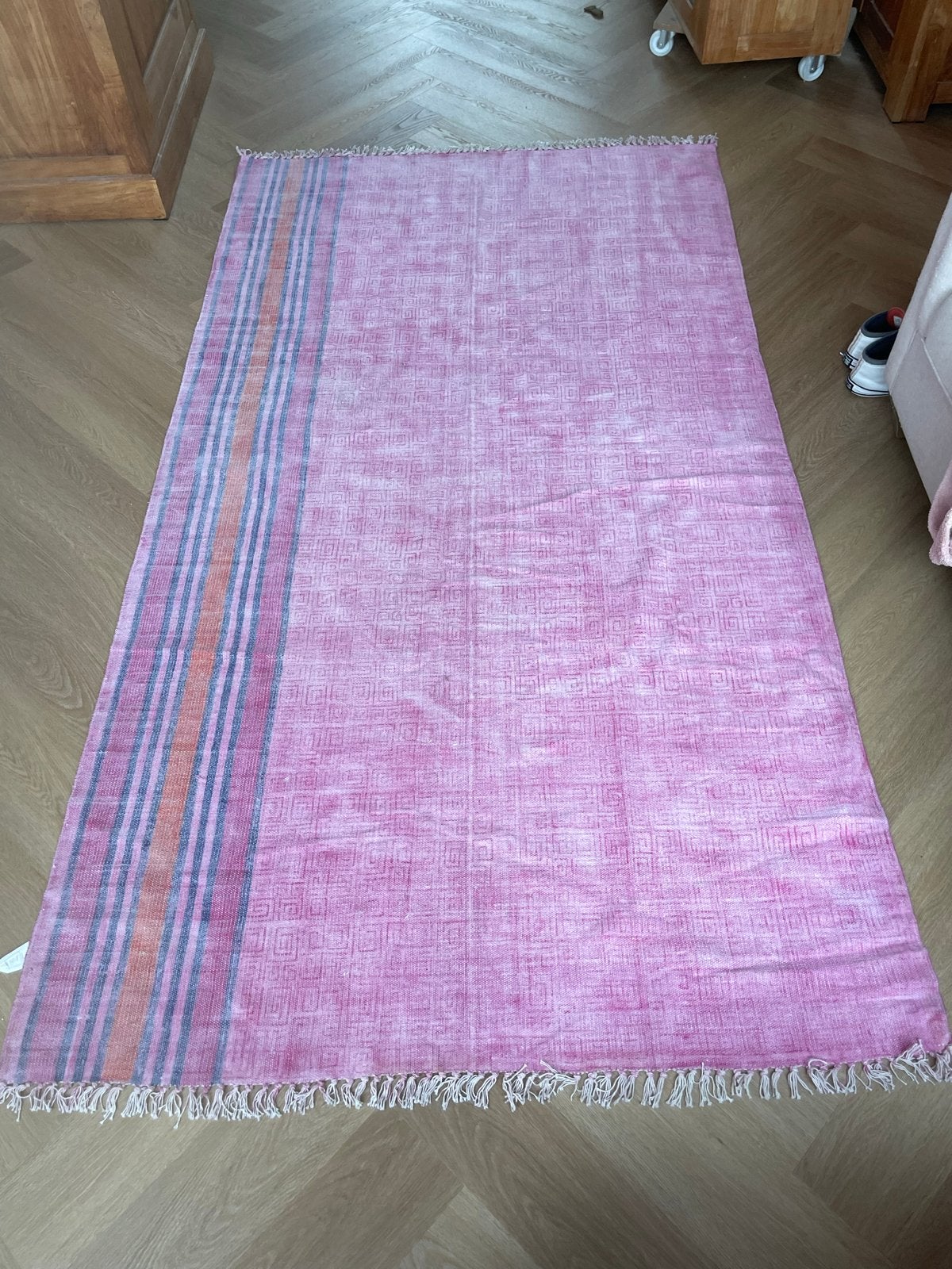 Mooi roze  katoenen kleed Rivièra Maison 140x240cm, Ophalen, Gebruikt, 100 tot 150 cm, 200 cm of meer