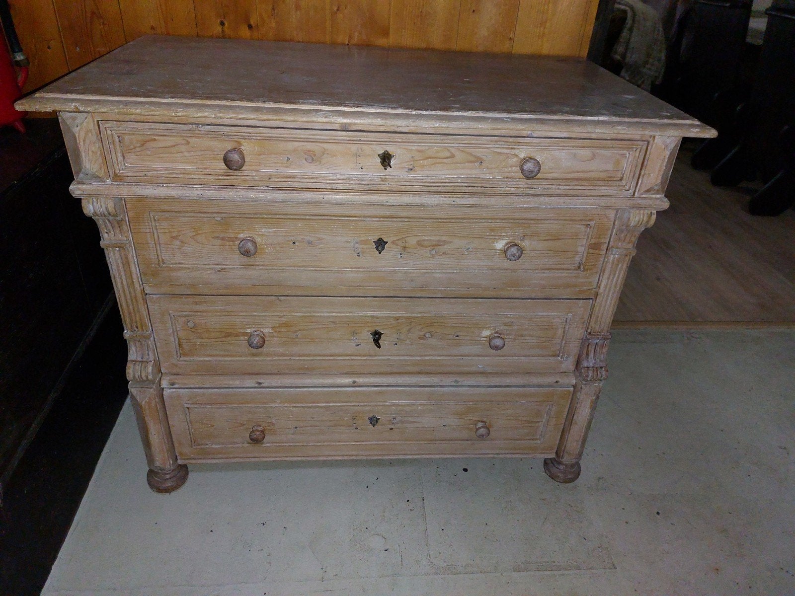 Antieke grenen ladenkast/ commode, Ophalen
