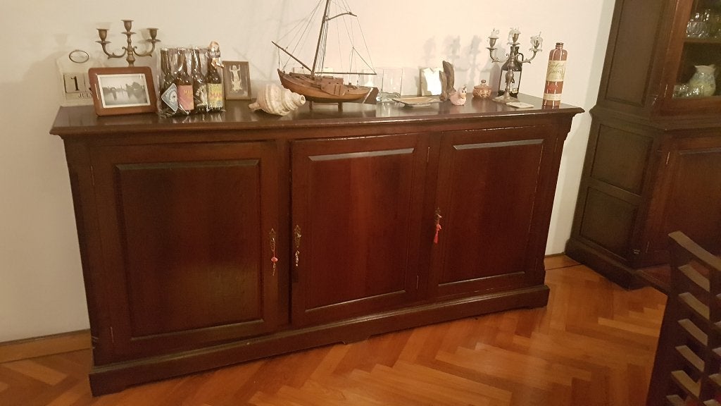 Buffet kast kersen, 3 draaideuren,  210Bx101H, English, Klassiek, English, 100 tot 150 cm, Ophalen of Verzenden, 200 cm of meer