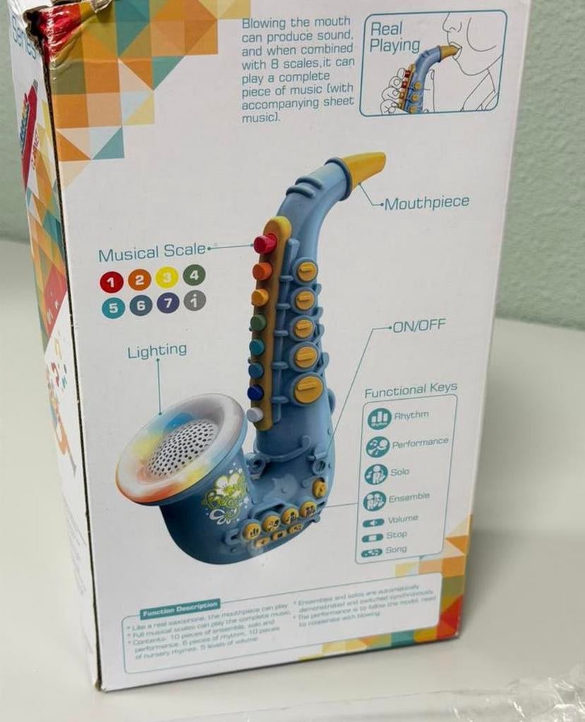 Blauwe speelgoed saxofoon voor kinderen educatief instrument, Elektronica, Nieuw, Ophalen of Verzenden, H