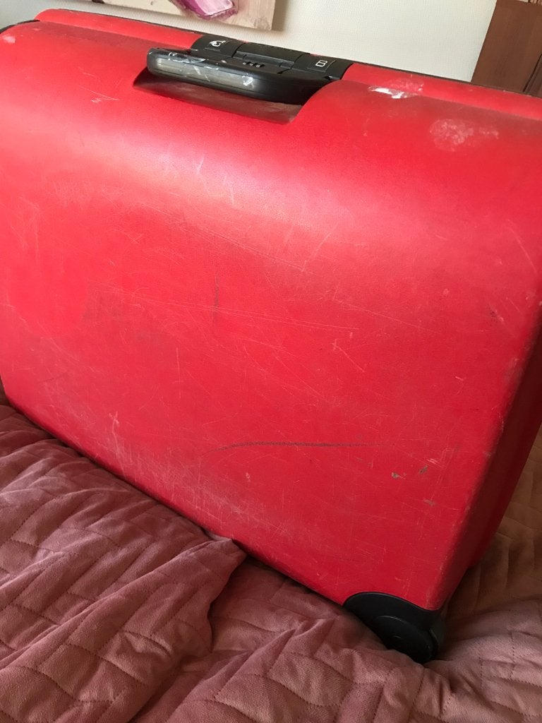 Grote koffer op twee wieltjes, Hard kunststof, 45 tot 55 cm, Zo goed als nieuw, 70 cm of meer