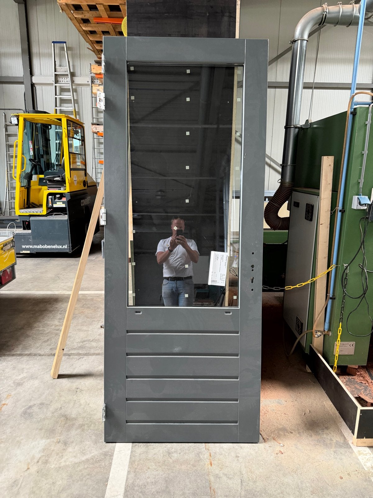 Nieuwe Buitendeur met Glas - Donkergrijs, Ophalen, 80 tot 100 cm, 215 cm of meer, Nieuw