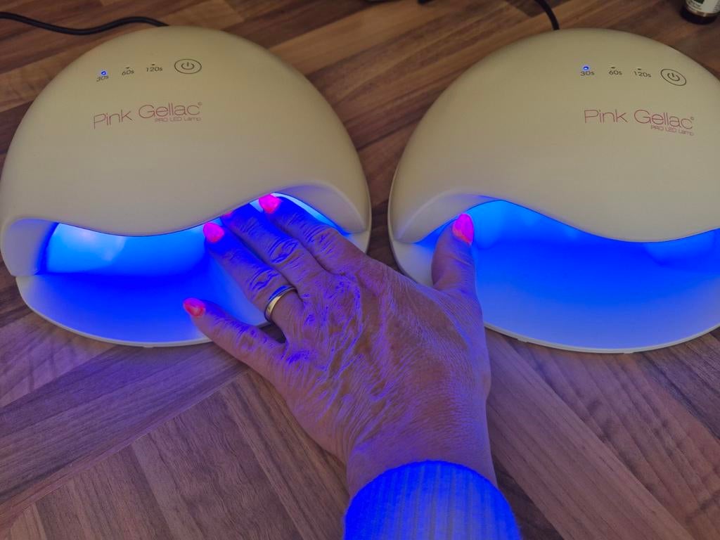 2 X Pink Gellac Lamp in goede staat!, Ophalen of Verzenden, Gebruikt