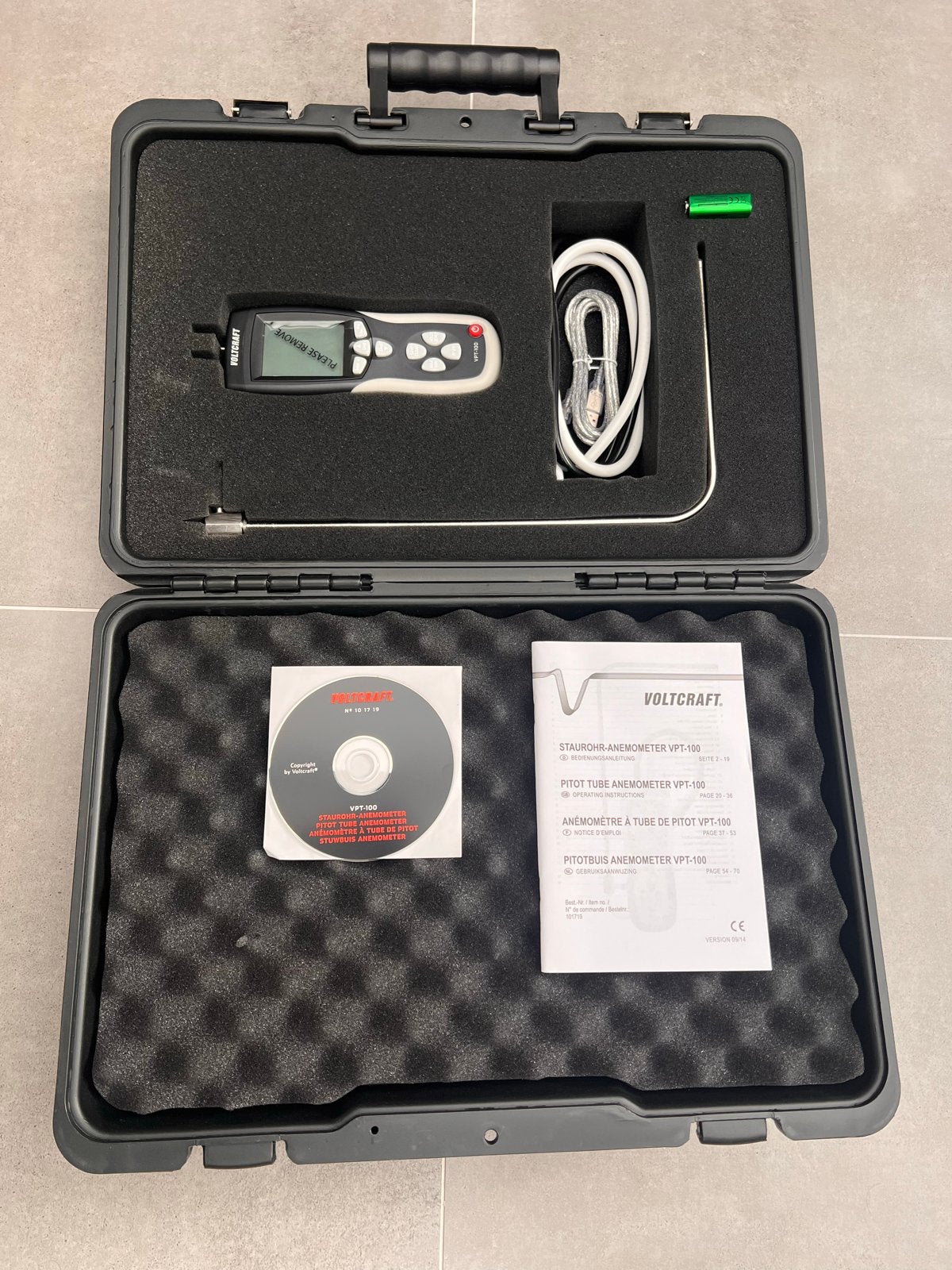 Voltcraft VPT-100 Pitotbuis Anemometer Luchtstroommeter, Ophalen of Verzenden, Nieuw, Overige meters