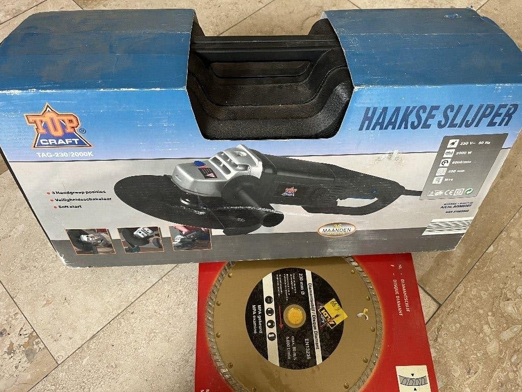 Haakse Slijper, diameter 230mm, Ophalen, Zo goed als nieuw, 1000 watt of meer, Haakse handslijpmachine