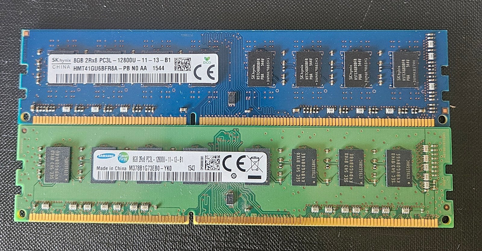 Set van 16GB (2x 8GB) DDR3L RAM - SK Hynix & Samsung 1600MHz, DDR3, Ophalen of Verzenden, Zo goed als nieuw, Desktop