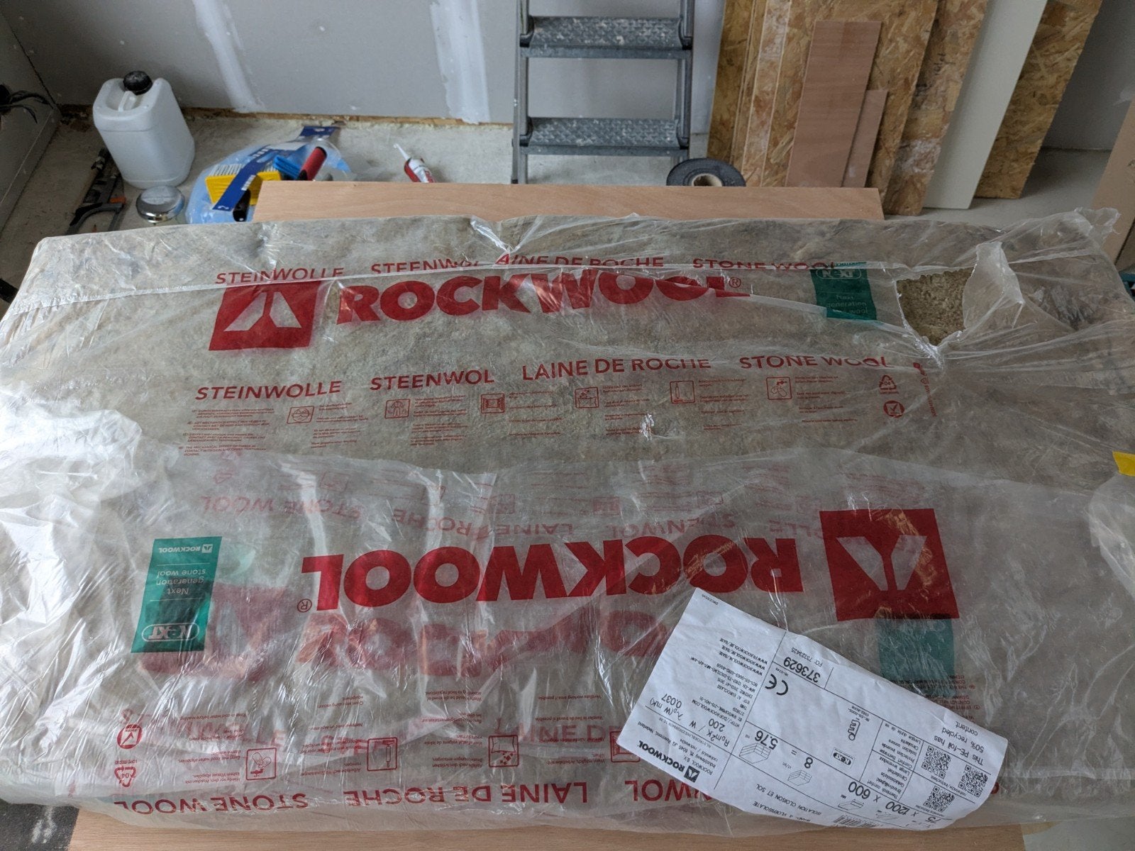 Nieuwe Rockwool steenwol isolatieplaat 1200x600x75mm, Ophalen, 4 tot 8 cm, Vloerisolatie, Nieuw