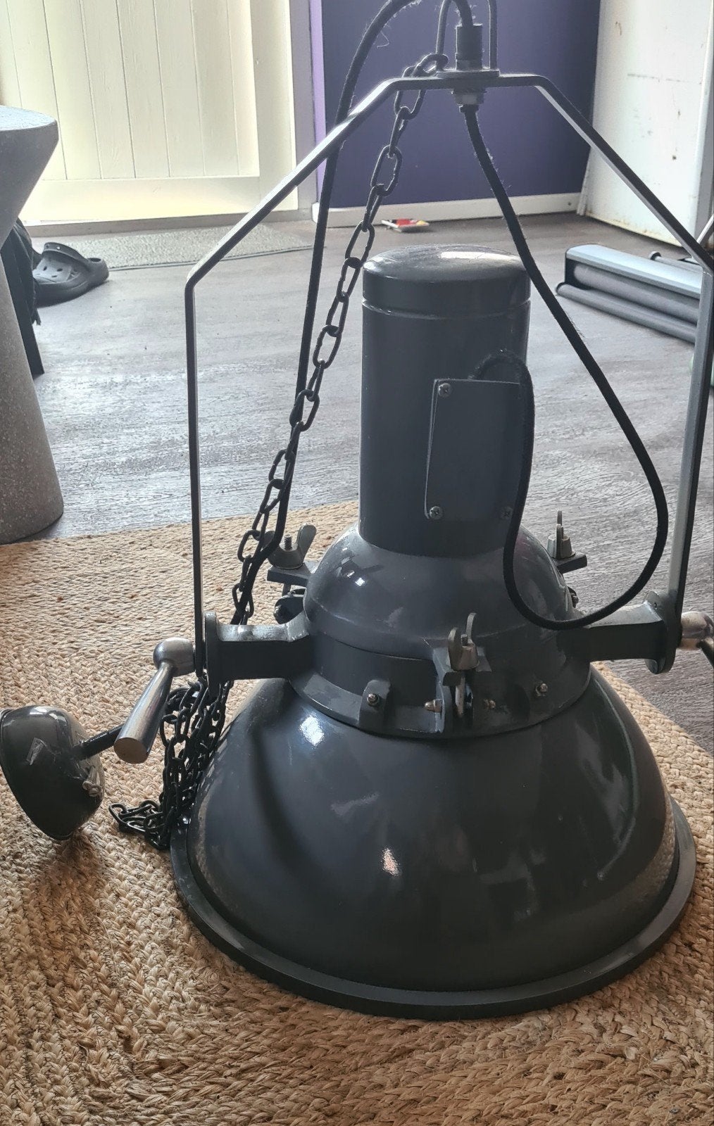 Industriële hanglamp - Grote grijze fabriekslamp, Huis en Inrichting, Ophalen