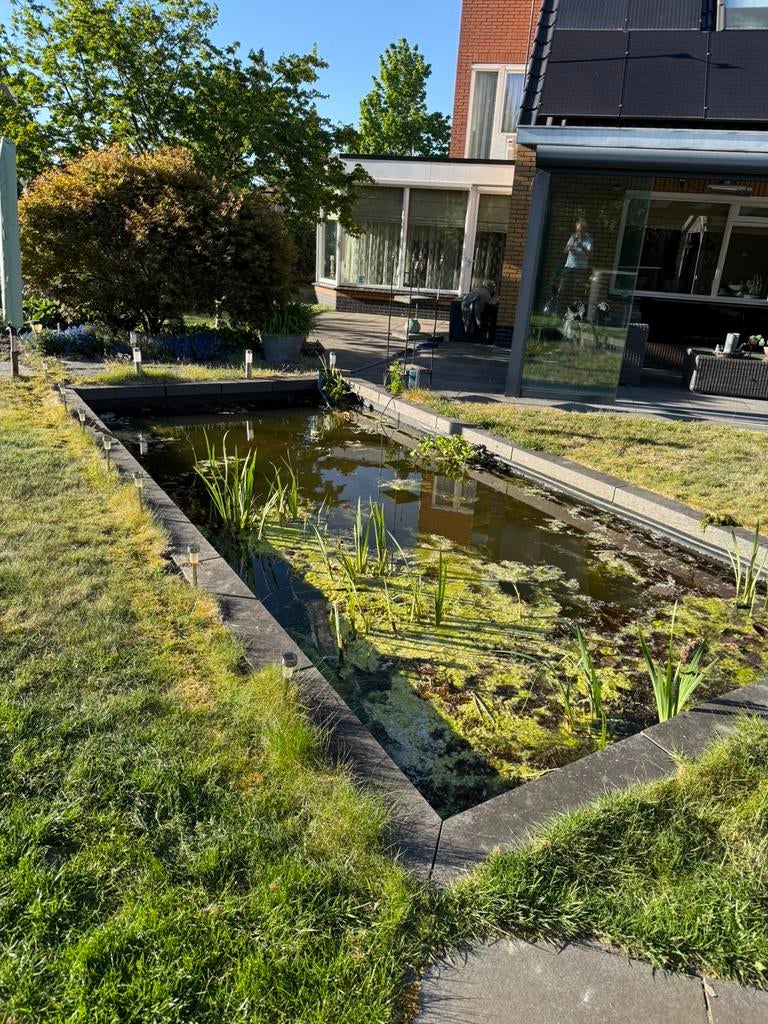 U-vormige Chinees hardstenen vijverranden 100 x 20 x 10 cm, Tuin en Terras, Vijvers, Ophalen of Verzenden, Zo goed als nieuw