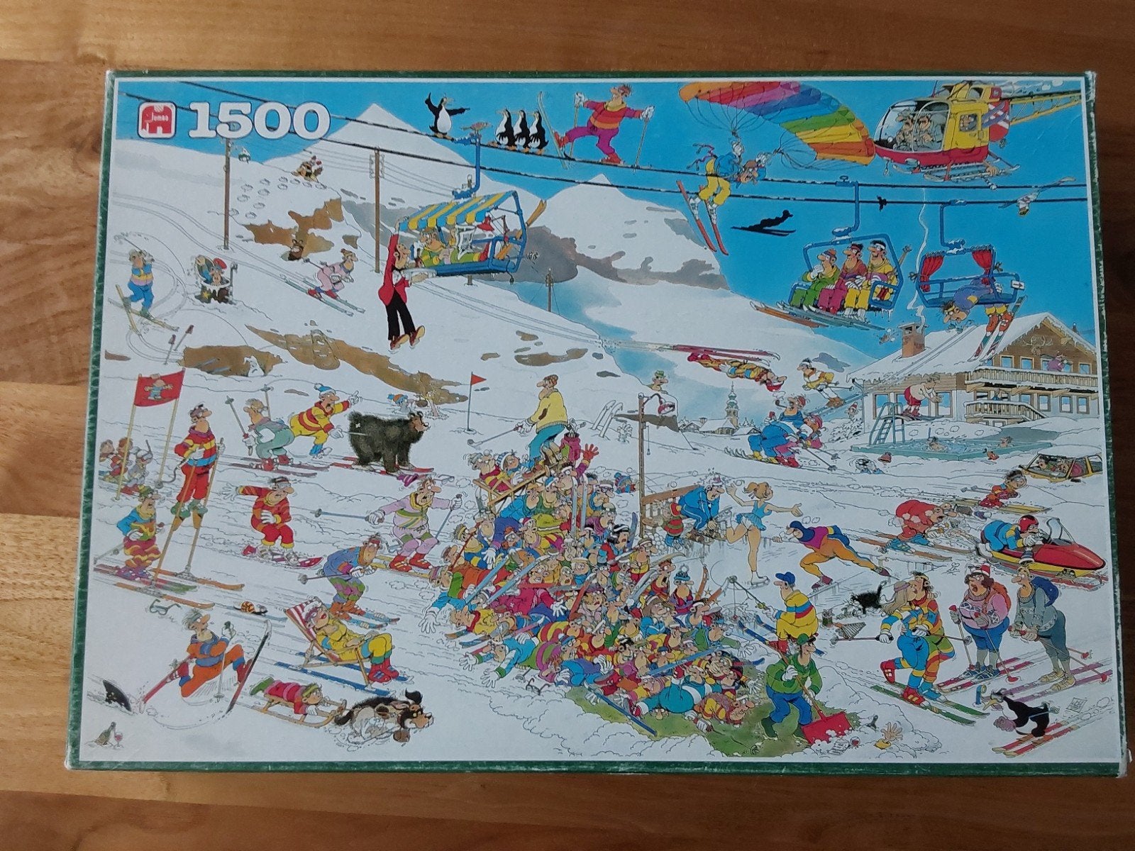 Jan van Haasteren 1500 Wintersport en Zwembadpret, Ophalen of Verzenden, 500 t/m 1500 stukjes, Zo goed als nieuw