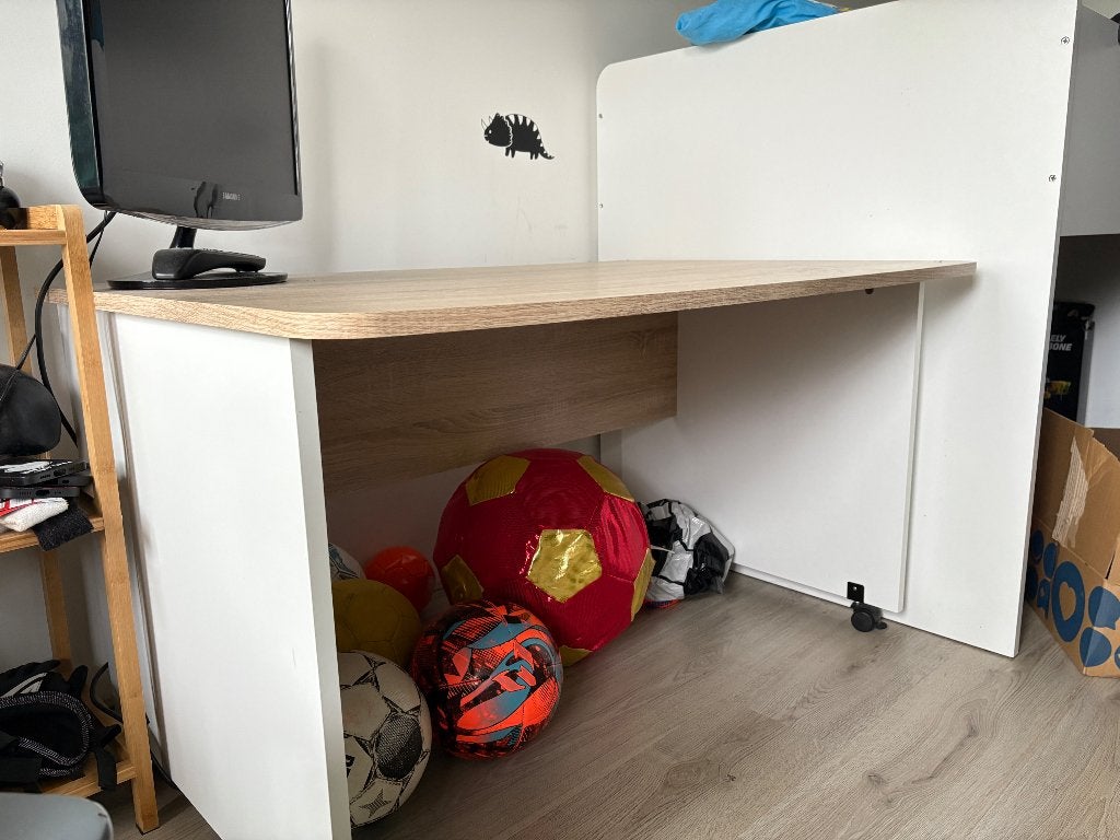 Hoogslaper met bureau, Huis en Inrichting, Ophalen, Gebruikt, 90 cm, Eenpersoons