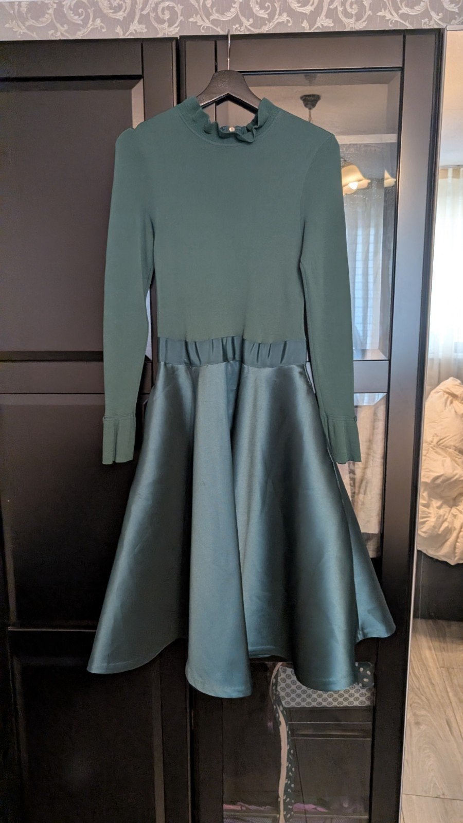 Ted Baker Jurk Maat 2 (S) Groen met Ritsdetails, Kleding | Dames, Jurken, Ophalen of Verzenden, Zo goed als nieuw, Knielengte