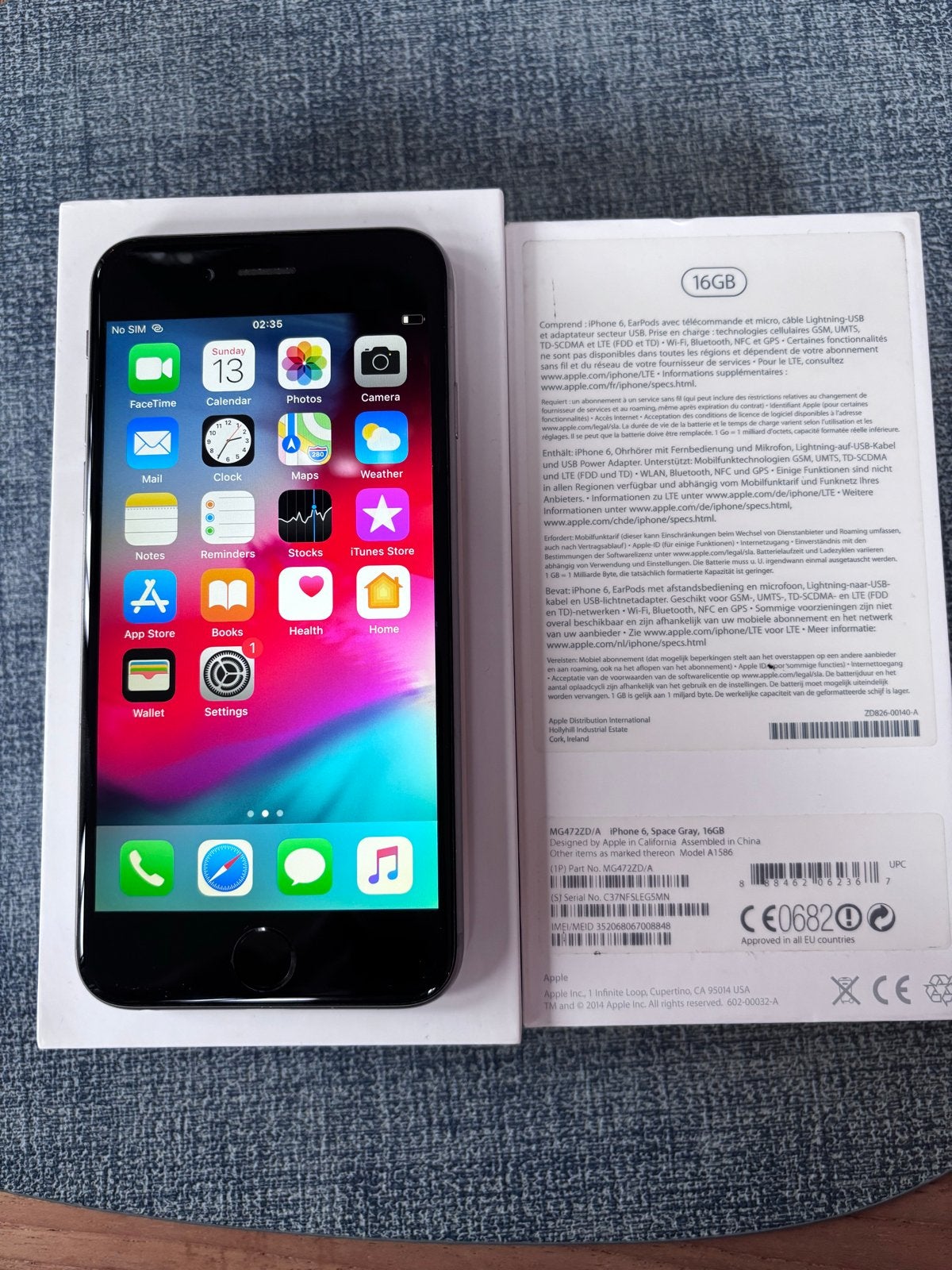 iPhone 6 16GB - met originele doos, krasvrij scherm, Telecommunicatie, Ophalen, Gebruikt, 89 %, 16 GB