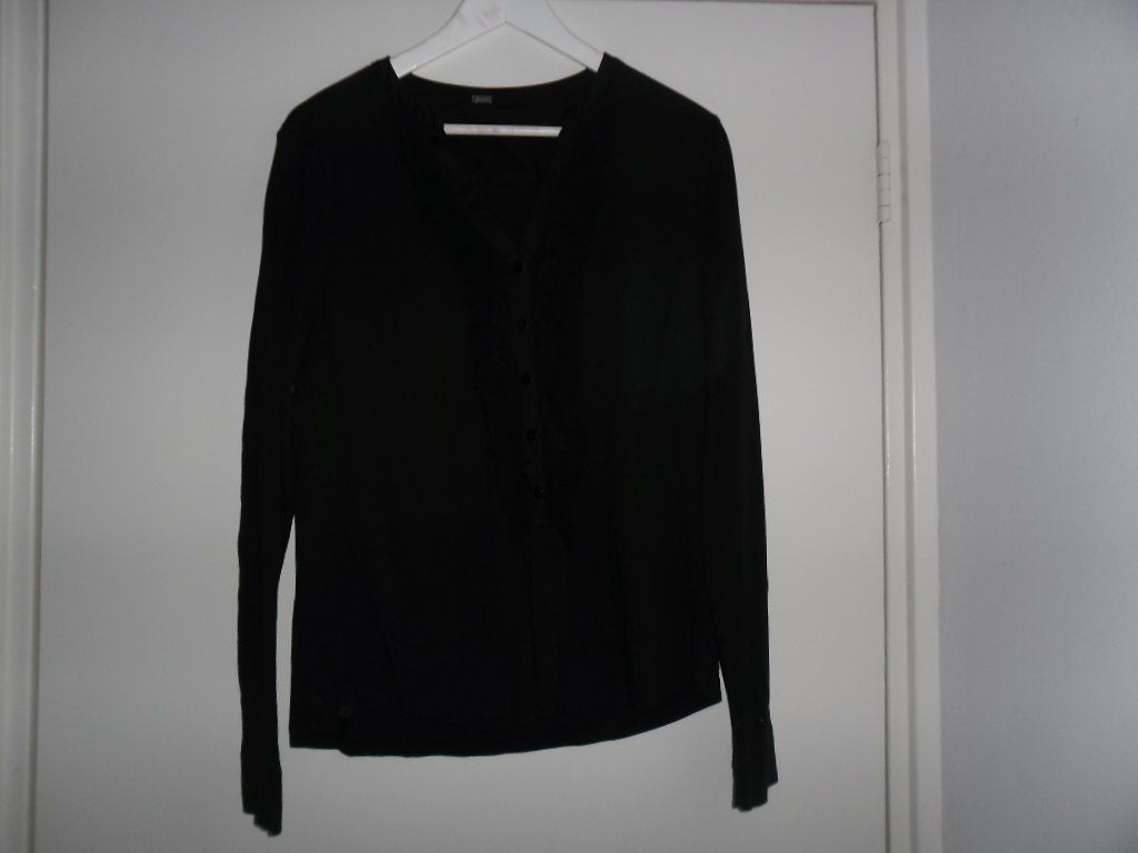 Gustav Zwarte Blouse Met Ruches Maat M, Maat 38/40 (M), Zwart, Gustav, Ophalen of Verzenden