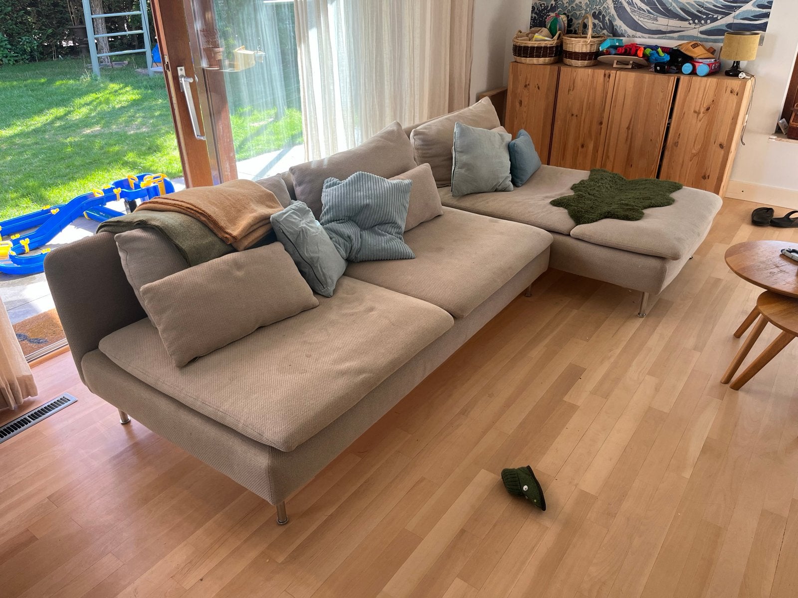IKEA Hoekbank met wasbare hoezen, Ophalen, 250 tot 300 cm, Gebruikt, Hoekbank