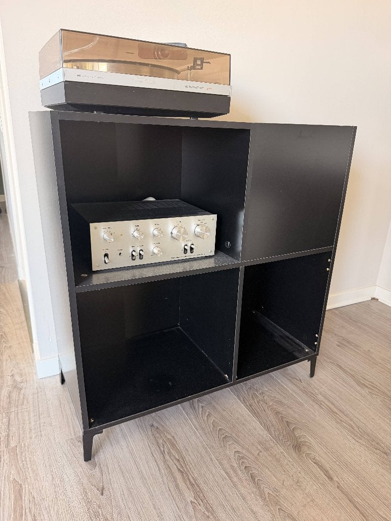 Zwarte platenspeler kast / vinylkast, Ophalen, Zo goed als nieuw, Platenspeler, Overige merken
