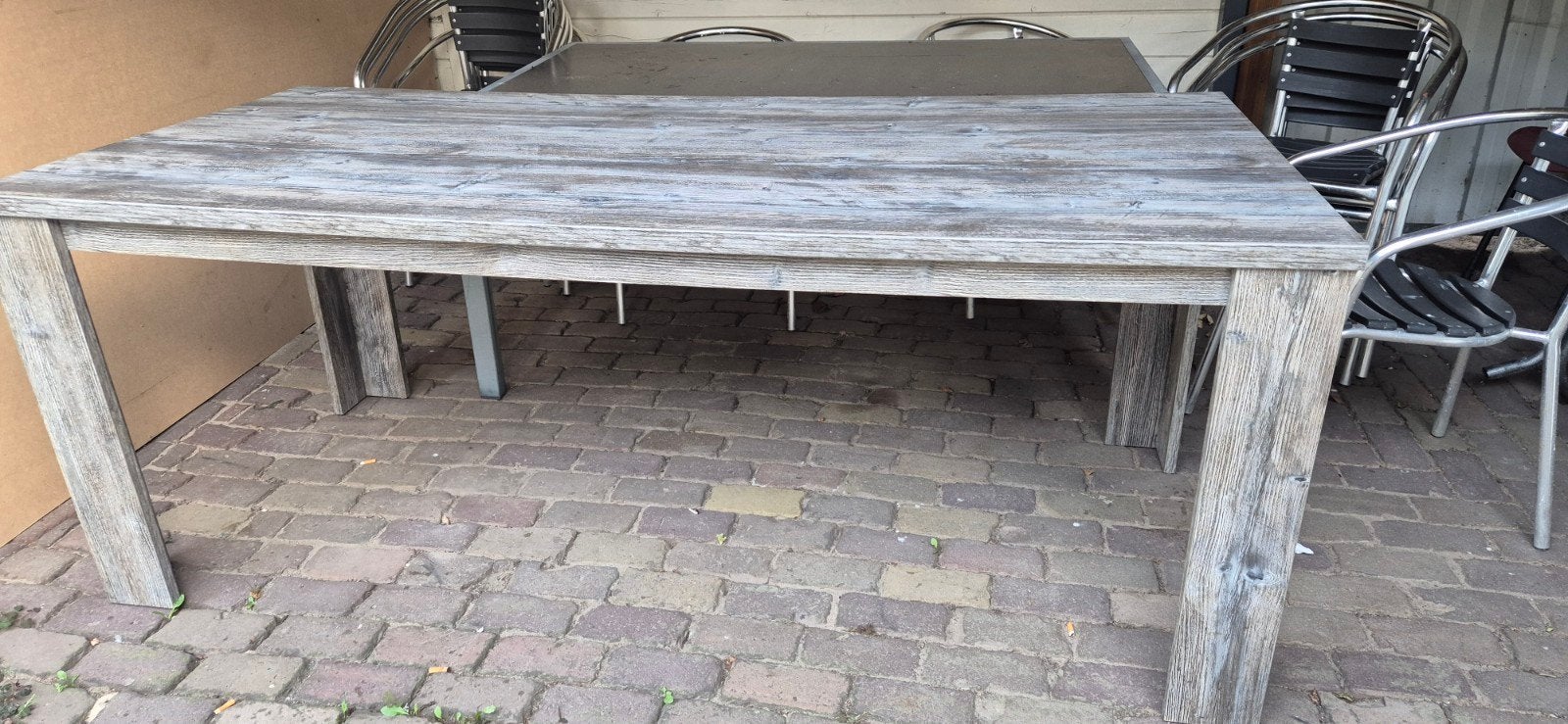 Mooie tafel 90 x 200 cm met glasplaat, Ophalen