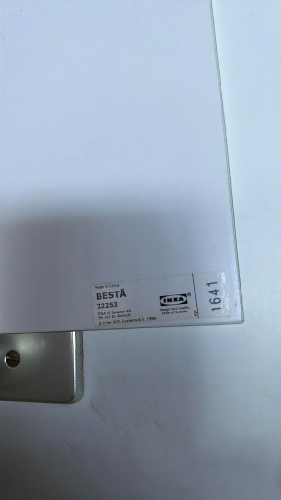 BESTA toppaneel voor tv glas/wit 120x40 cm, Ophalen, Gebruikt