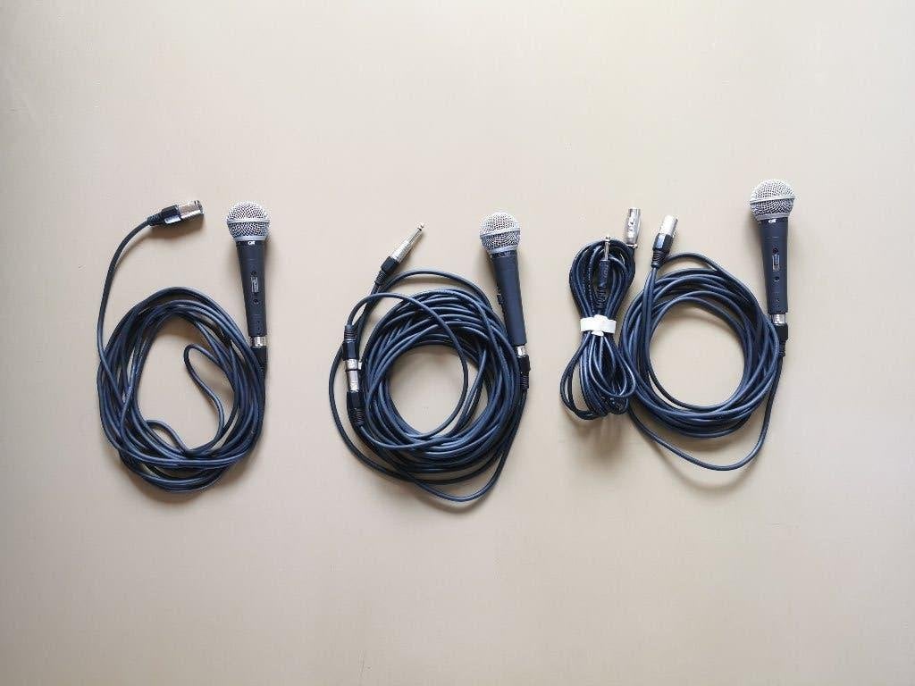 Set van 3 Gatt DM-100 microfoons met cables zie fotos, Ophalen of Verzenden, Zo goed als nieuw, Zangmicrofoon