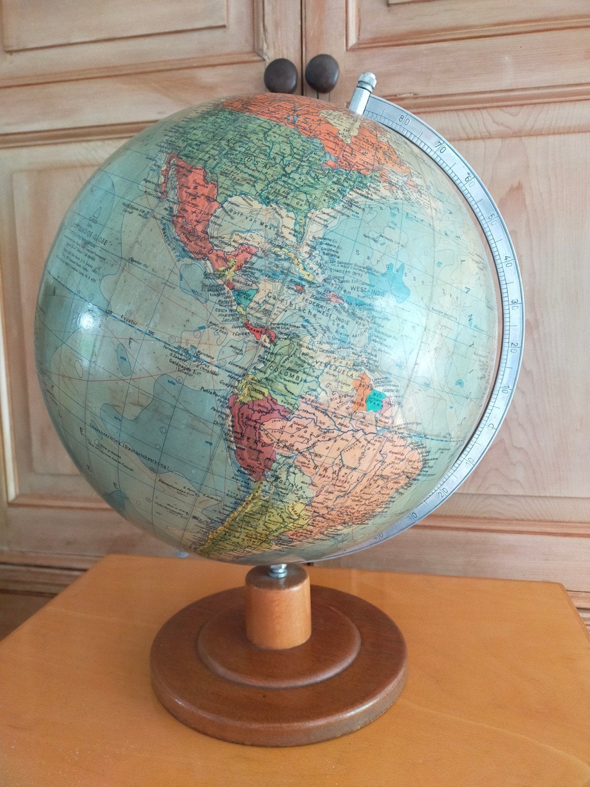 Räths Staatkundige Globe 33cm 1957? DDR Wereldbol, Ophalen of Verzenden, Gebruikt