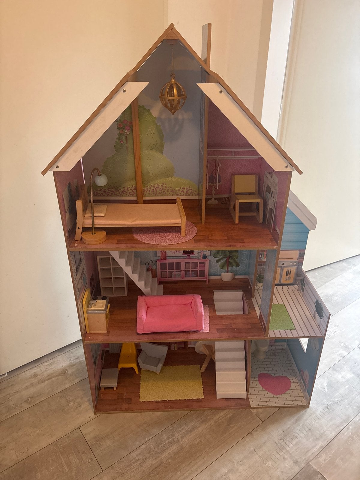 Gebruikt KidKraft poppenhuis met meubels, Ophalen, Gebruikt, Poppenhuis